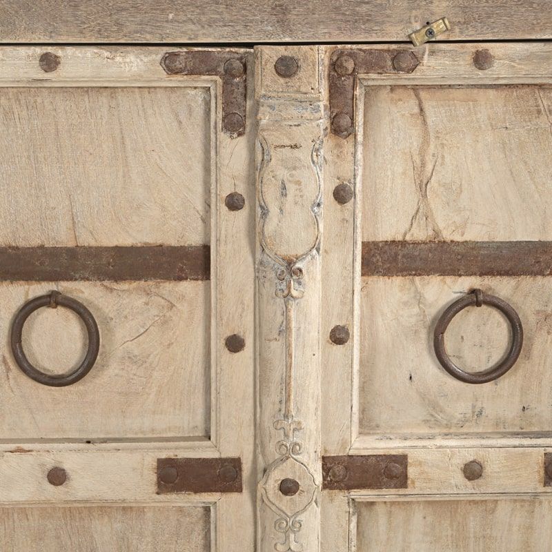 Buffet indien meuble bois massif 2 portes 86cm INDIA