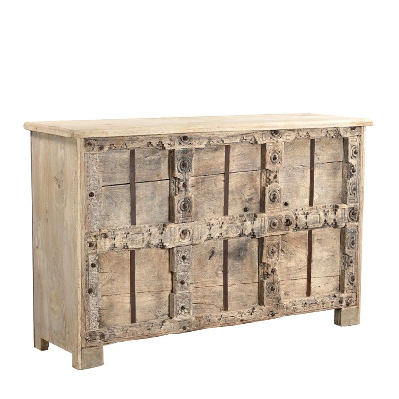 Meuble comptoir bar en bois massif recyclé 168cm INDIA