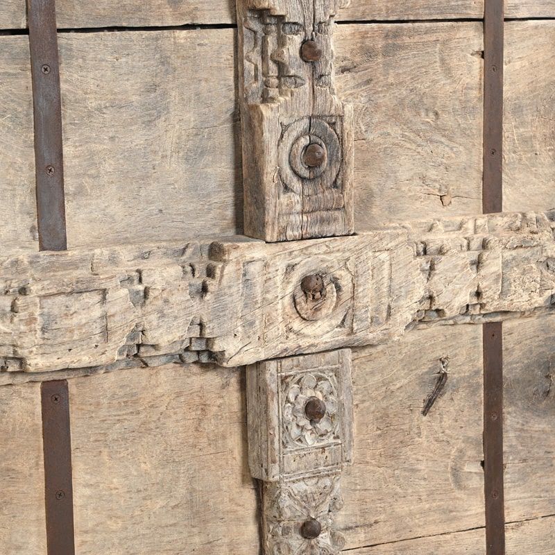 Meuble comptoir bar en bois massif recyclé 168cm INDIA
