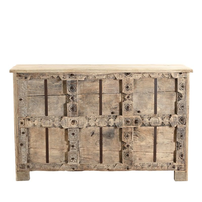 Meuble comptoir bar en bois massif recyclé 168cm INDIA