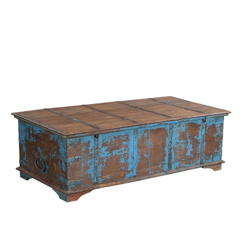 Coffre indien bas bois 153 cm INDIA