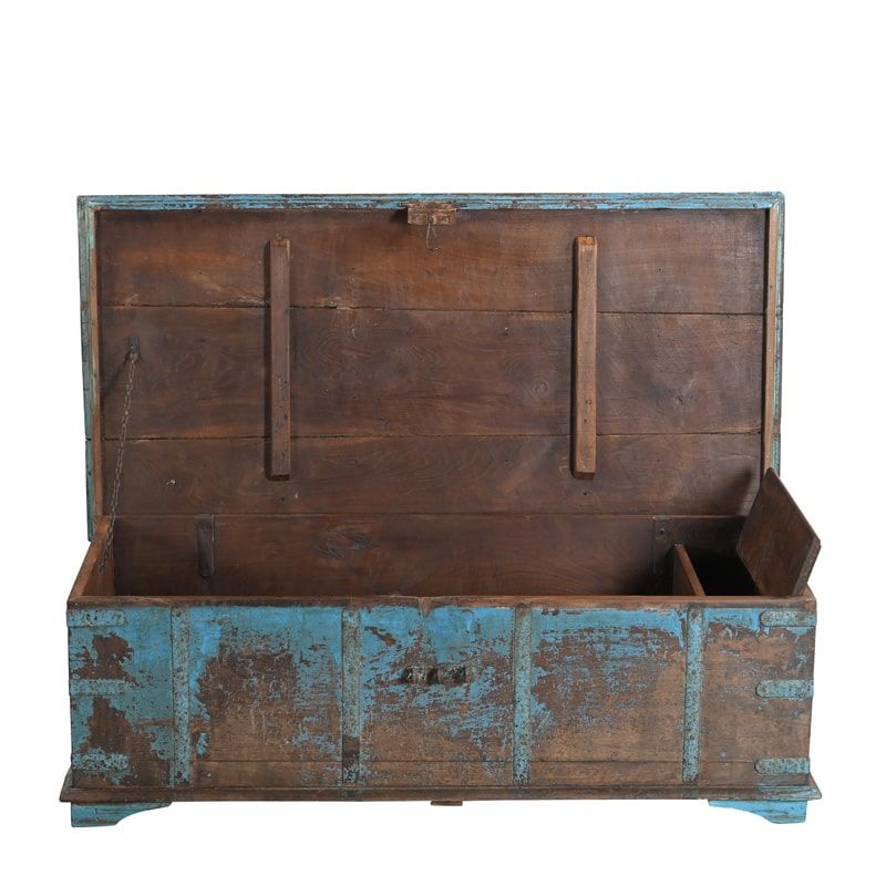 Coffre indien bas bois 153 cm INDIA