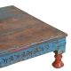 Table basse indienne patiné bois massif 60cm INDIA