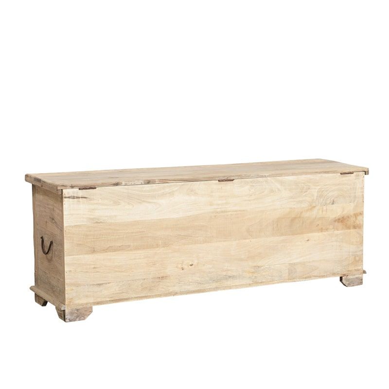 Coffre de rangement indien bois patiné 166cm INDIA