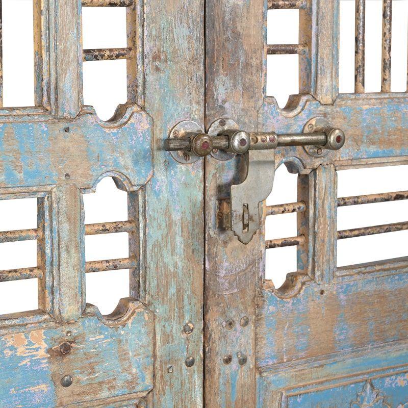 Porte déco indienne bois sculpté 210cm sur pieds INDIA 