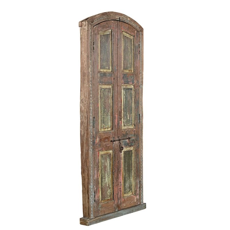 Porte indienne bois massif recyclé 210cm INDIA