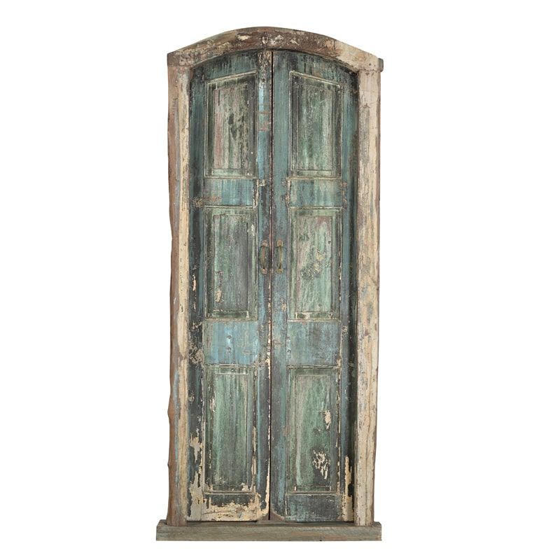 Porte indienne bois massif recyclé 210cm INDIA