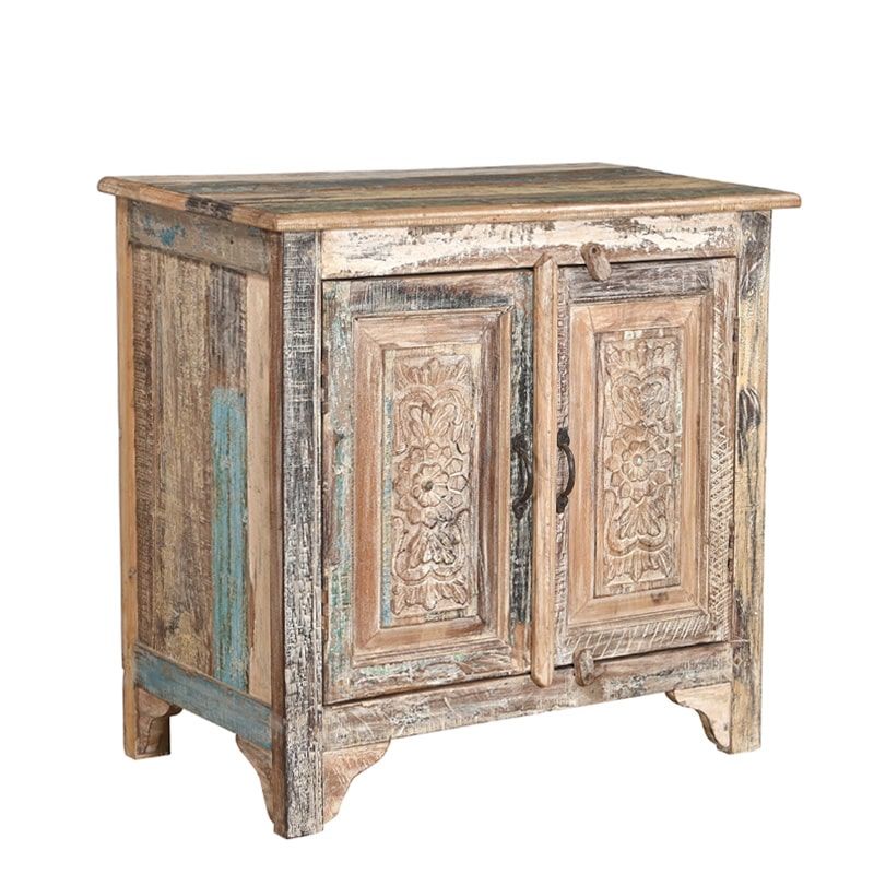 Buffet indien 2 portes bois recyclé 76cm INDIA