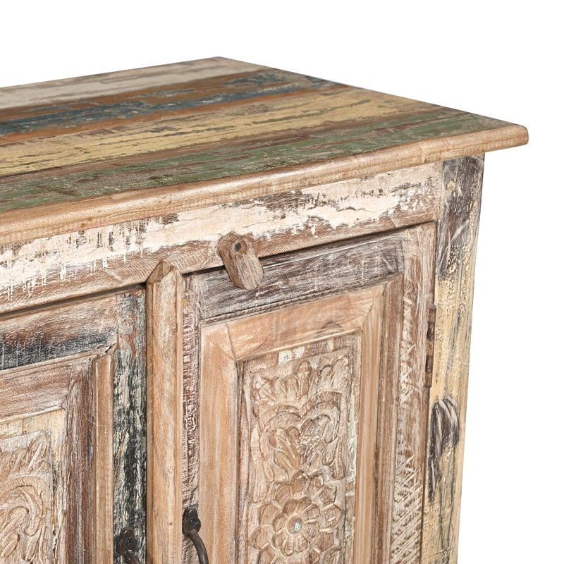 Buffet indien 2 portes bois recyclé 76cm INDIA