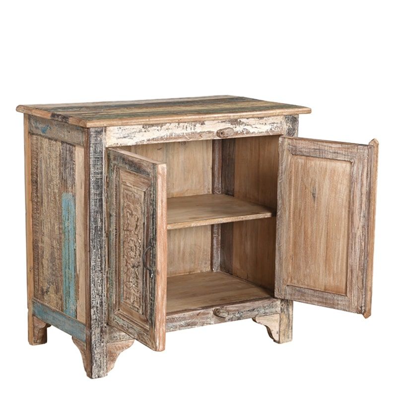 Buffet indien 2 portes bois recyclé 76cm INDIA