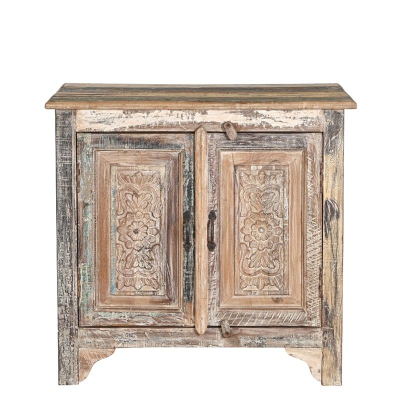 Buffet indien 2 portes bois recyclé 76cm INDIA