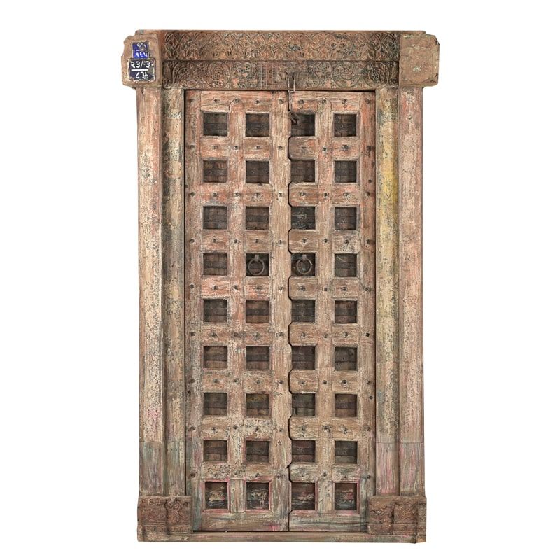 Porte indienne bois exotique recyclé 230cm INDIA