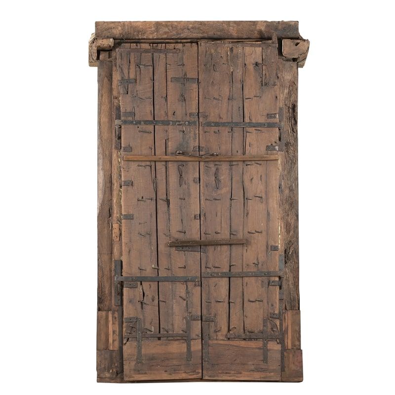 Porte indienne bois exotique recyclé 230cm INDIA