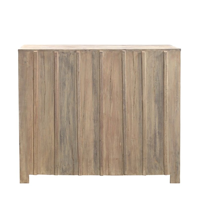 Buffet indien ethnique bois massif sculpté 114cm INDIA