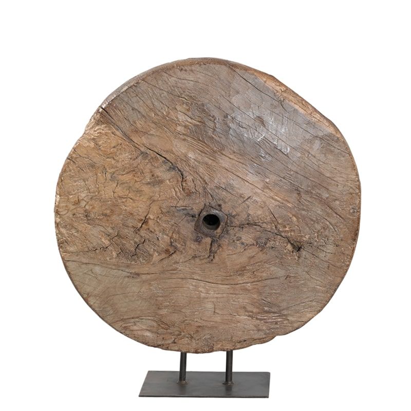 Décoration indienne roue en bois massif INDIA ~h75cm