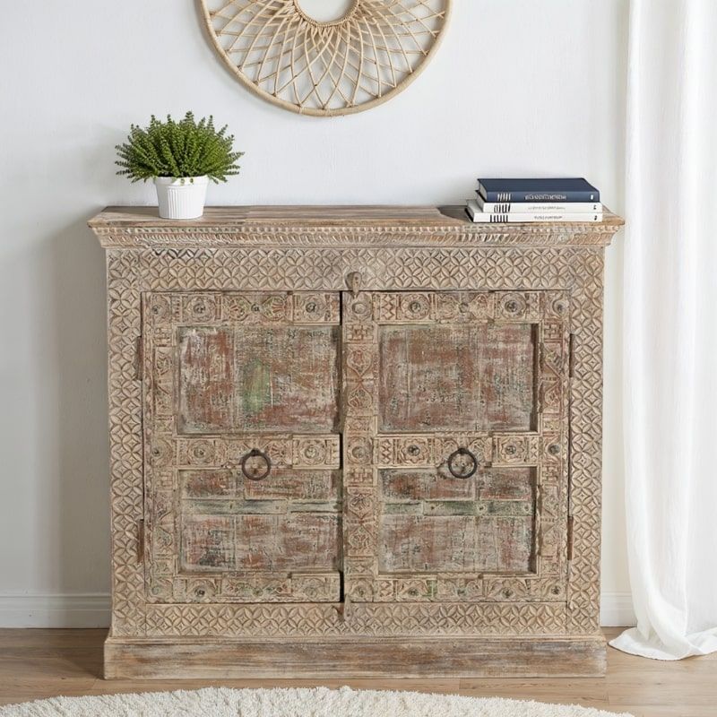 Buffet indien bois ancien 127cm INDIA