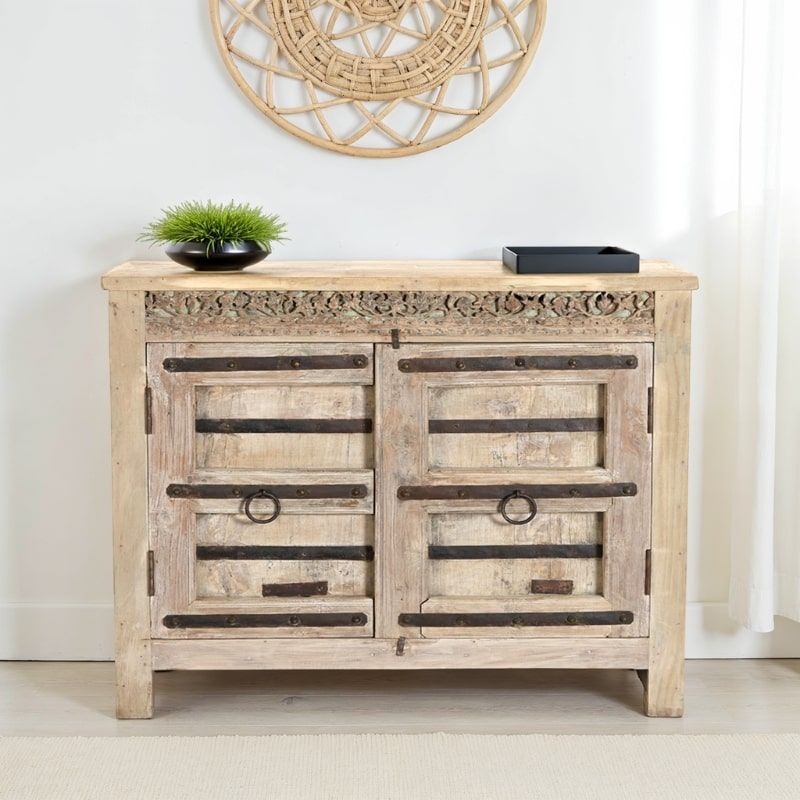 Buffet indien ancien en bois 114cm INDIA