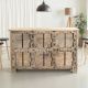 Meuble comptoir bar en bois massif recyclé 168cm INDIA