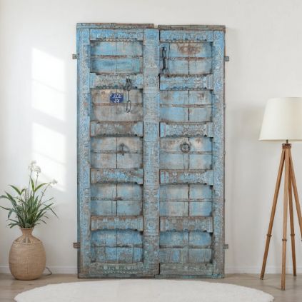 Porte indienne ancienne en bois 111cm INDIA