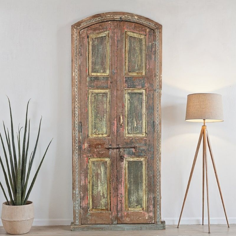 Porte indienne bois massif recyclé 85cm INDIA