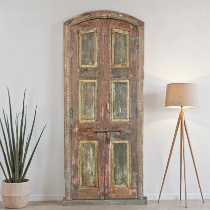 Porte indienne bois massif recyclé 85cm INDIA