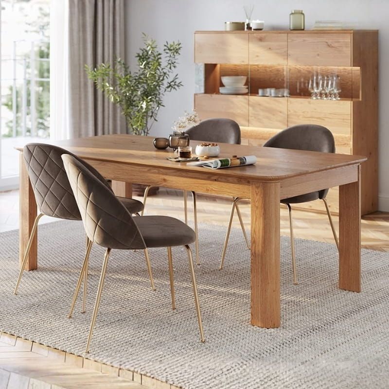 Table chêne massif clair design ELIO rectangulaire