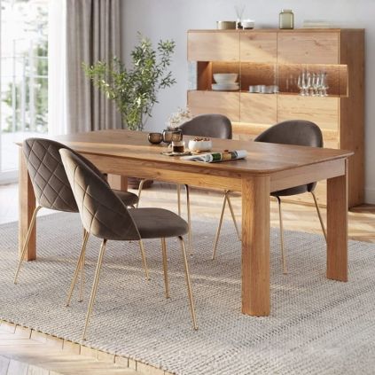 Table chêne massif clair design ELIO rectangulaire