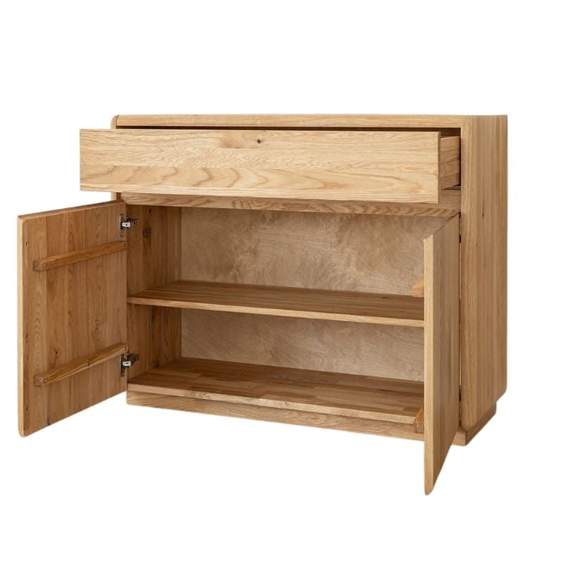 Bahut chêne massif clair et design ELIO 107cm