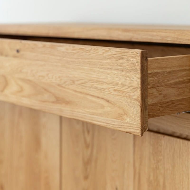 Bahut chêne massif clair et design ELIO 107cm