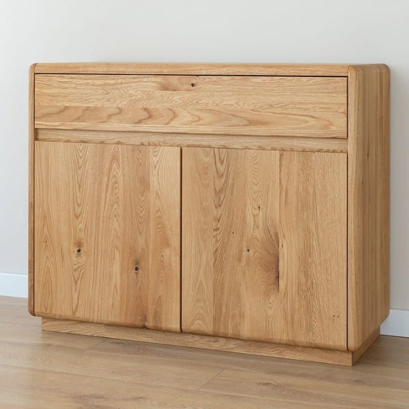 Bahut chêne massif clair et design ELIO 107cm