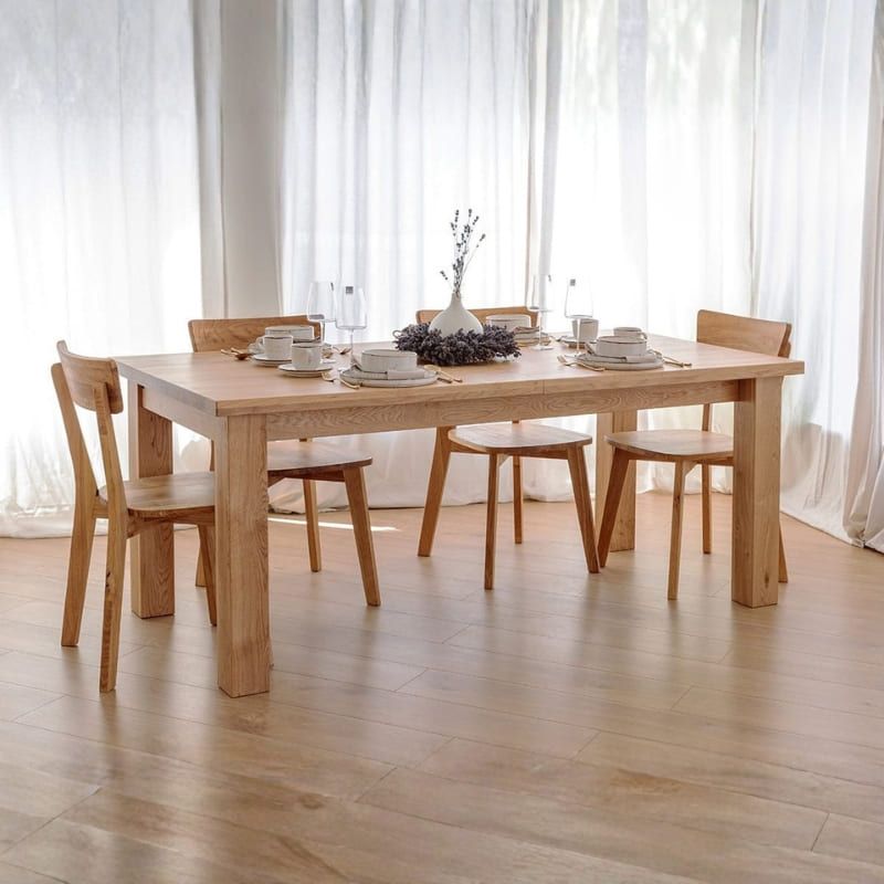 Table chêne clair extensible ELIO rectangulaire