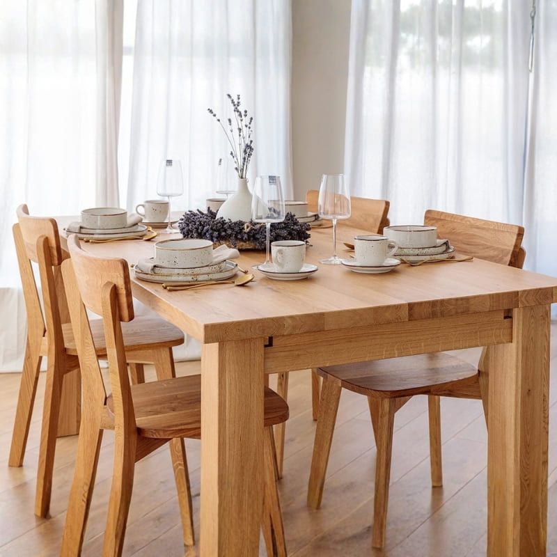 Table chêne clair extensible ELIO rectangulaire