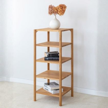 Etagère chêne massif clair et design ELIO h100cm