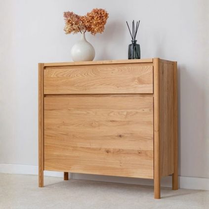 Meuble chaussures entrée chêne massif ELIO h80cm