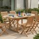 Table teck extérieur ovale 150/200cm extensible JATI