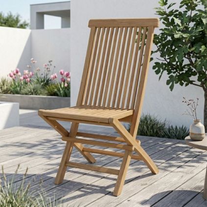 Chaise teck jardin pliante JATI 47cm modèle folding