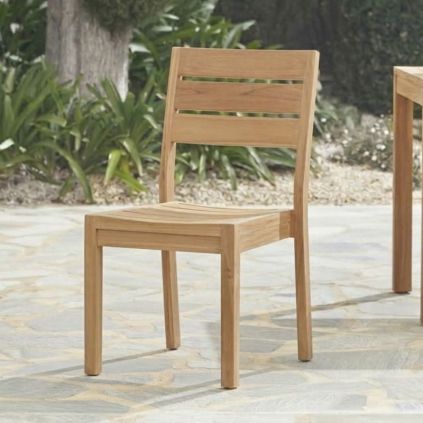 Chaise de jardin teck massif JATI 49cm empilable
