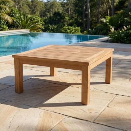 Table basse extérieur teck massif 80cm JATI carrée