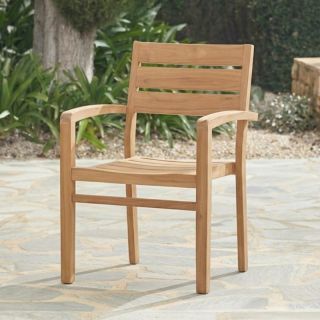 Fauteuil jardin teck massif JATI 62cm empilable