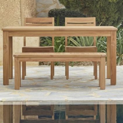 Banc jardin teck massif JATI 100cm