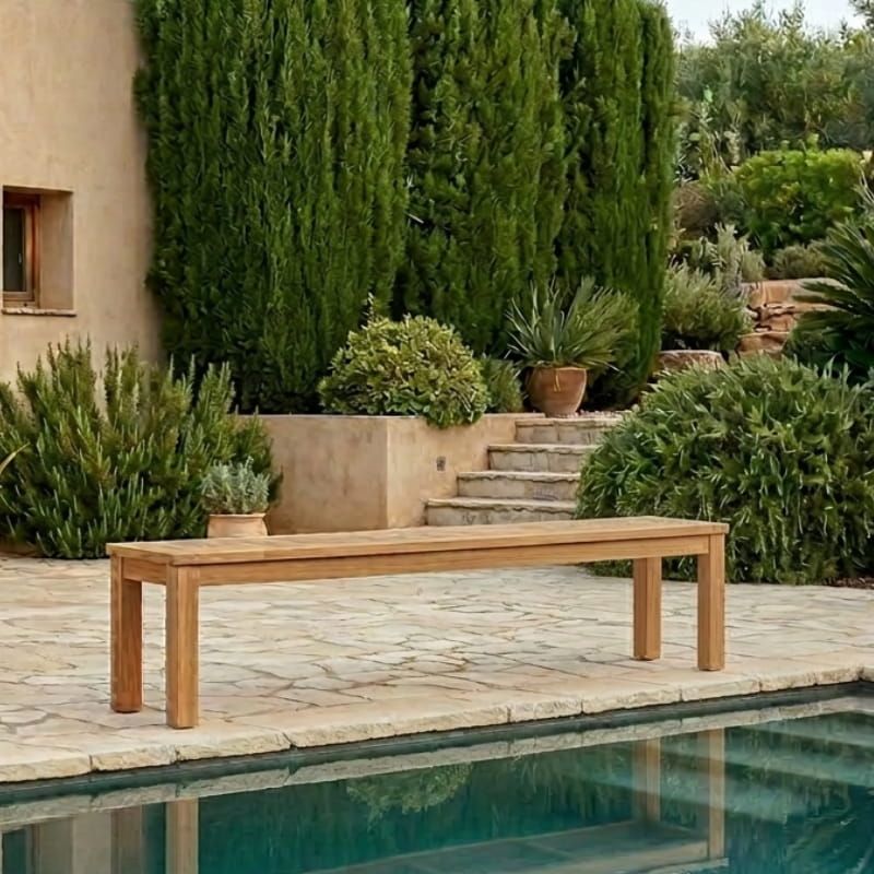 Banc jardin teck massif JATI 158cm