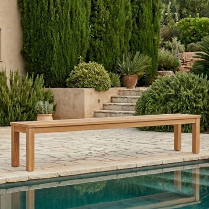 Banc jardin teck massif JATI 198cm