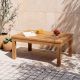 Table basse extérieur teck massif 80 x 60cm JATI rectangle