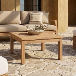 Table basse extérieur teck massif 70cm JATI carrée