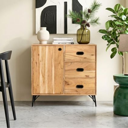 Petit buffet bois massif scandinave SEVENTIES 85cm