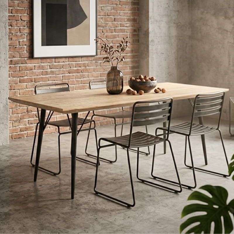 Table repas bois massif scandinave SEVENTIES 195cm