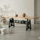 Table élévatrice extensible en acacia et fonte IRON 200/280cm
