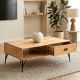 Table basse bois massif scandinave SEVENTIES 115cm