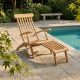 Chaise longue teck massif plianteJATI 150cm