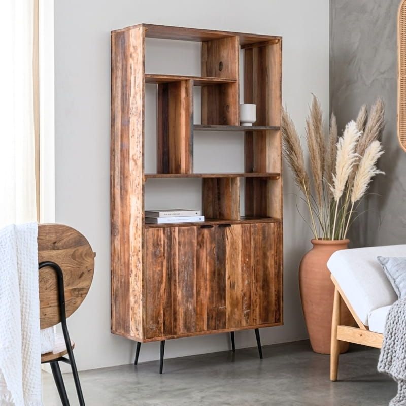 Bibliothèque en bois recyclé vintage MERAKI 100cm